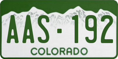 CO license plate AAS192