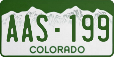 CO license plate AAS199