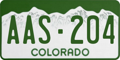 CO license plate AAS204