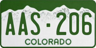 CO license plate AAS206