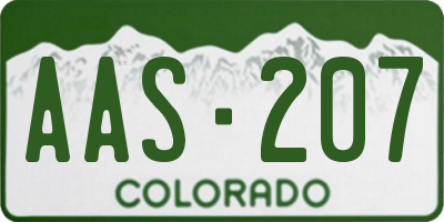 CO license plate AAS207