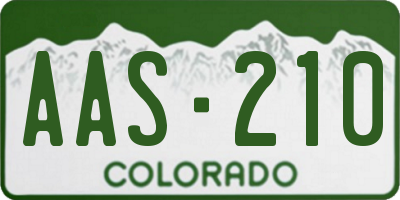 CO license plate AAS210