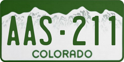 CO license plate AAS211