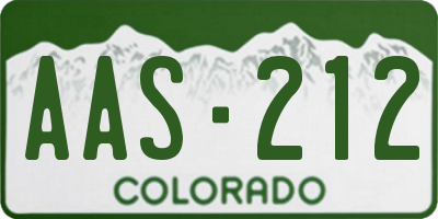 CO license plate AAS212