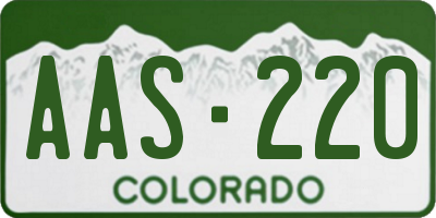 CO license plate AAS220
