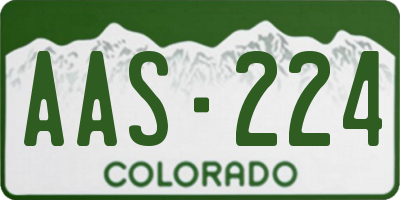 CO license plate AAS224