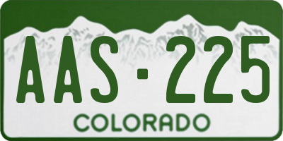 CO license plate AAS225