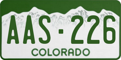 CO license plate AAS226