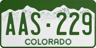CO license plate AAS229