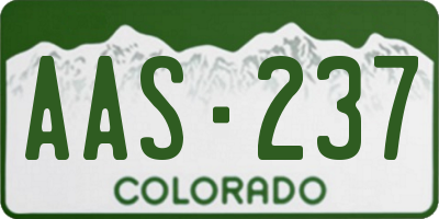 CO license plate AAS237