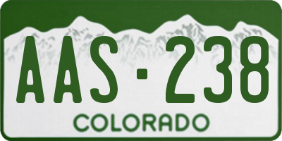 CO license plate AAS238