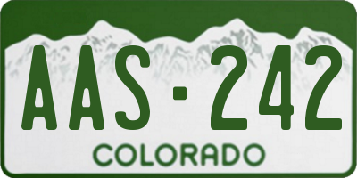 CO license plate AAS242
