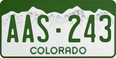 CO license plate AAS243