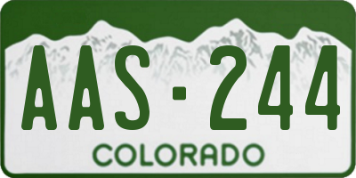 CO license plate AAS244