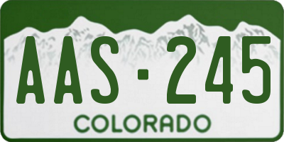 CO license plate AAS245