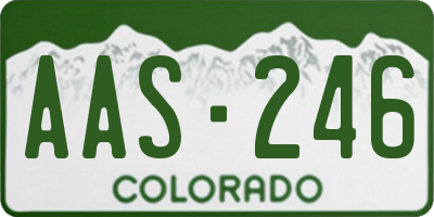 CO license plate AAS246
