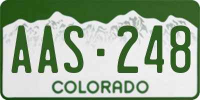 CO license plate AAS248