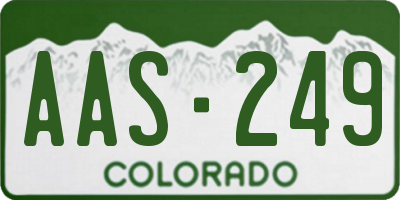 CO license plate AAS249