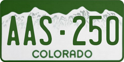 CO license plate AAS250