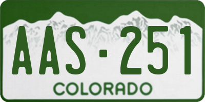 CO license plate AAS251