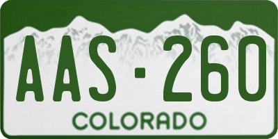 CO license plate AAS260