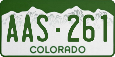 CO license plate AAS261