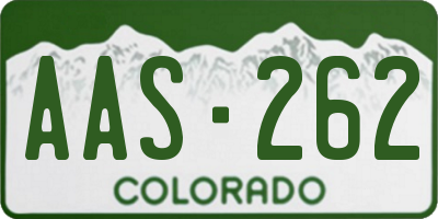 CO license plate AAS262