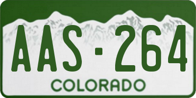 CO license plate AAS264