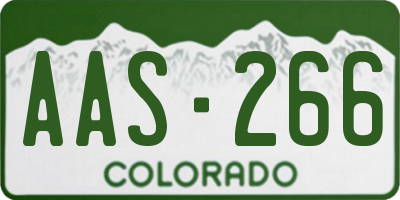 CO license plate AAS266