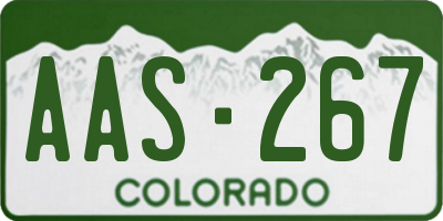 CO license plate AAS267
