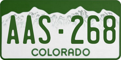 CO license plate AAS268