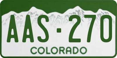 CO license plate AAS270