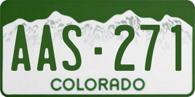 CO license plate AAS271