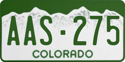 CO license plate AAS275
