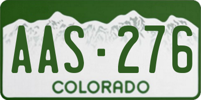 CO license plate AAS276