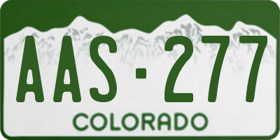 CO license plate AAS277