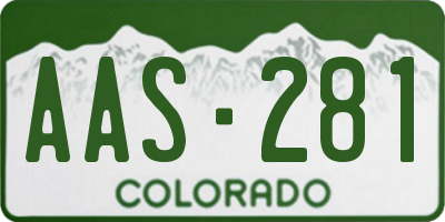 CO license plate AAS281
