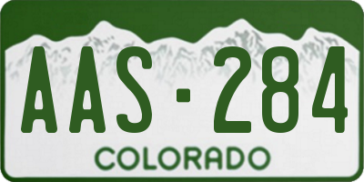 CO license plate AAS284