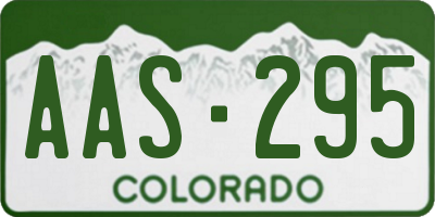CO license plate AAS295