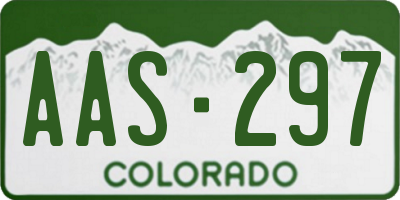 CO license plate AAS297