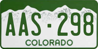 CO license plate AAS298