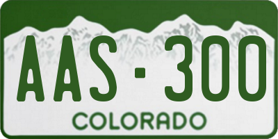 CO license plate AAS300