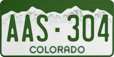 CO license plate AAS304