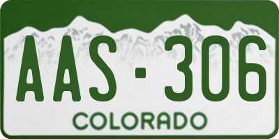 CO license plate AAS306