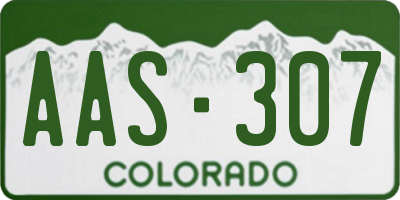 CO license plate AAS307