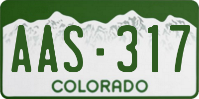 CO license plate AAS317