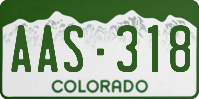 CO license plate AAS318