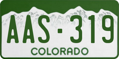 CO license plate AAS319