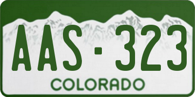 CO license plate AAS323