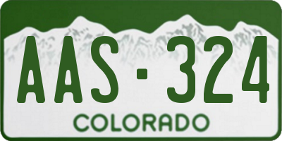 CO license plate AAS324